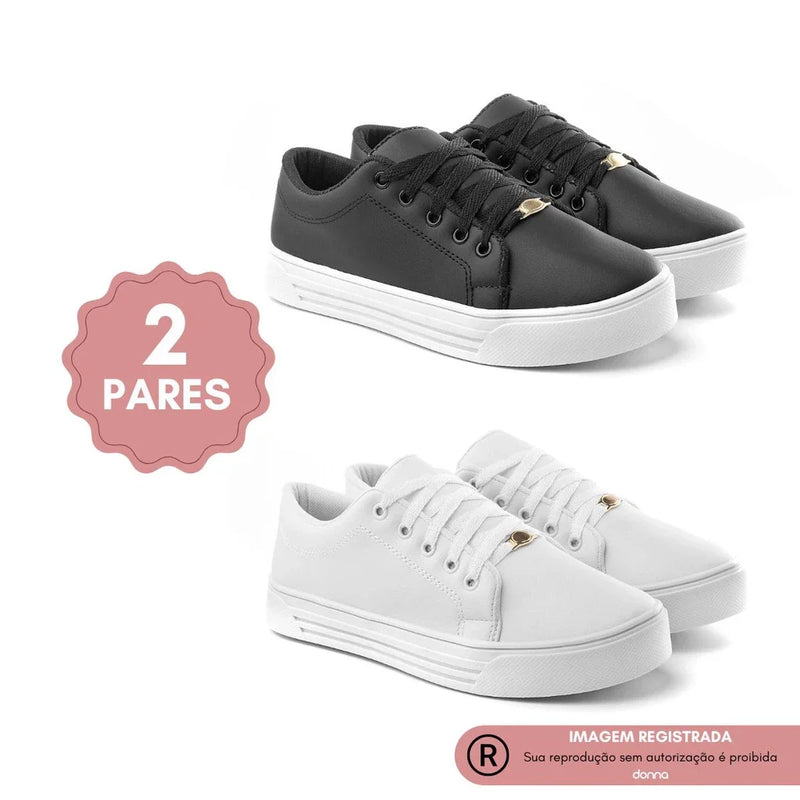 Kit 2 Pares Tenis Feminino