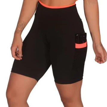 Kit 3 Short Feminino Fitness Academia com Bolso