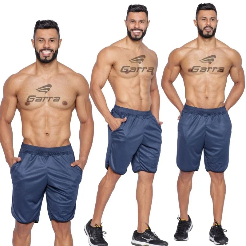 Kit 3 Bermudas Masculinas Street Fitness para Atividade Física e Academia