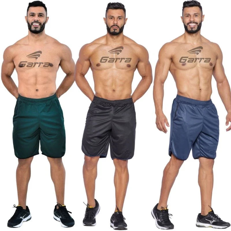 Kit 3 Bermudas Masculinas Street Fitness para Atividade Física e Academia