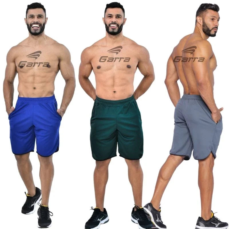 Kit 3 Bermudas Masculinas Street Fitness para Atividade Física e Academia