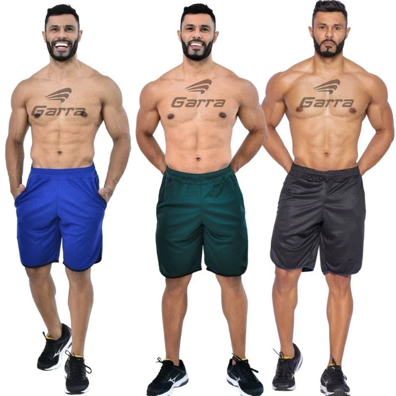 Kit 3 Bermudas Masculinas Street Fitness para Atividade Física e Academia