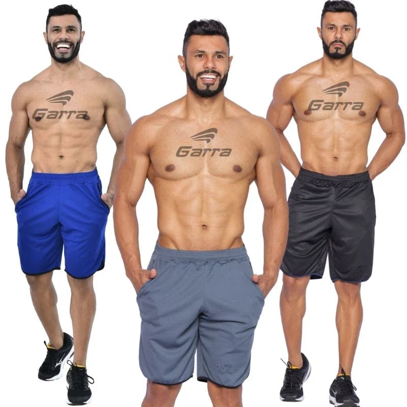 Kit 3 Bermudas Masculinas Street Fitness para Atividade Física e Academia