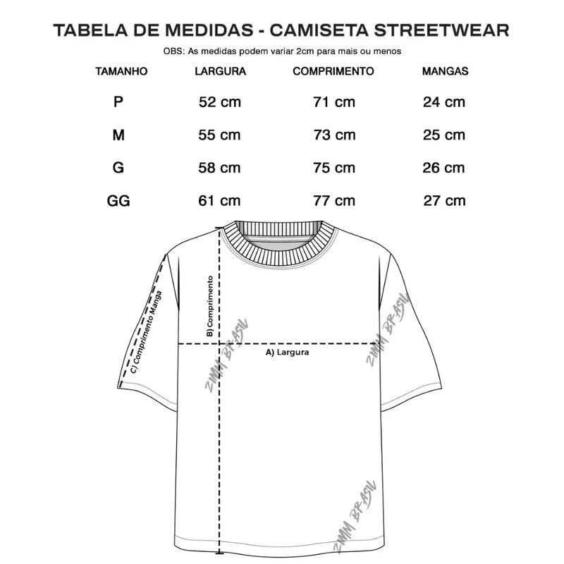 Camiseta Oversized Streetwear Masculina