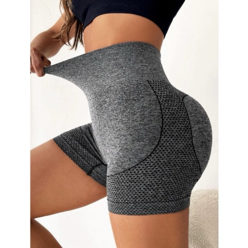 Shorts Fitness Feminino Cintura Alta Academia Levanta Bumbum Sem Costura