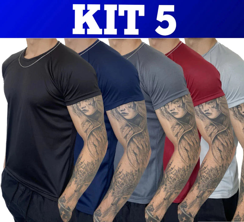 Kit 5 Camisetas Dry Fit Masculina