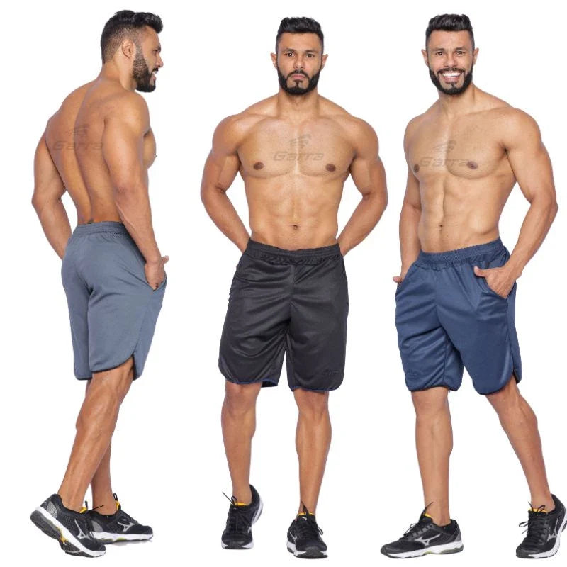 Kit 3 Bermudas Masculinas Street Fitness para Atividade Física e Academia