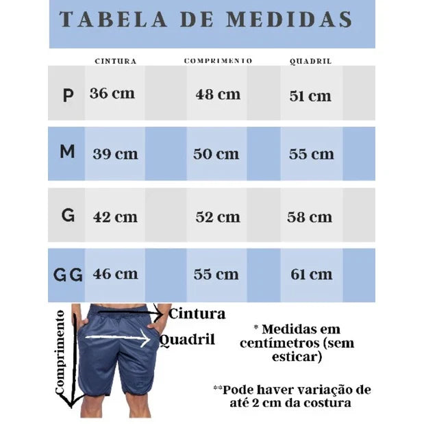 Kit 3 Bermudas Masculinas Street Fitness para Atividade Física e Academia